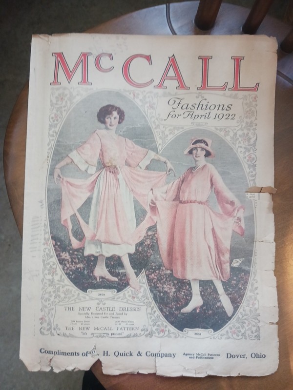 MCCALLS magazine cover April 1922 antique vtg 10x13 victorian art deco women