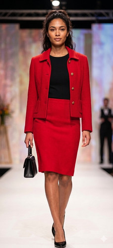 Vintage 90s Gianni Versace Couture Red Woven Pencil Skirt Medusa Lining IT 40/Sm
