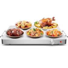 Goplus Electric Warming Tray Stainless Hot Plate Food Warmer Temperature Control