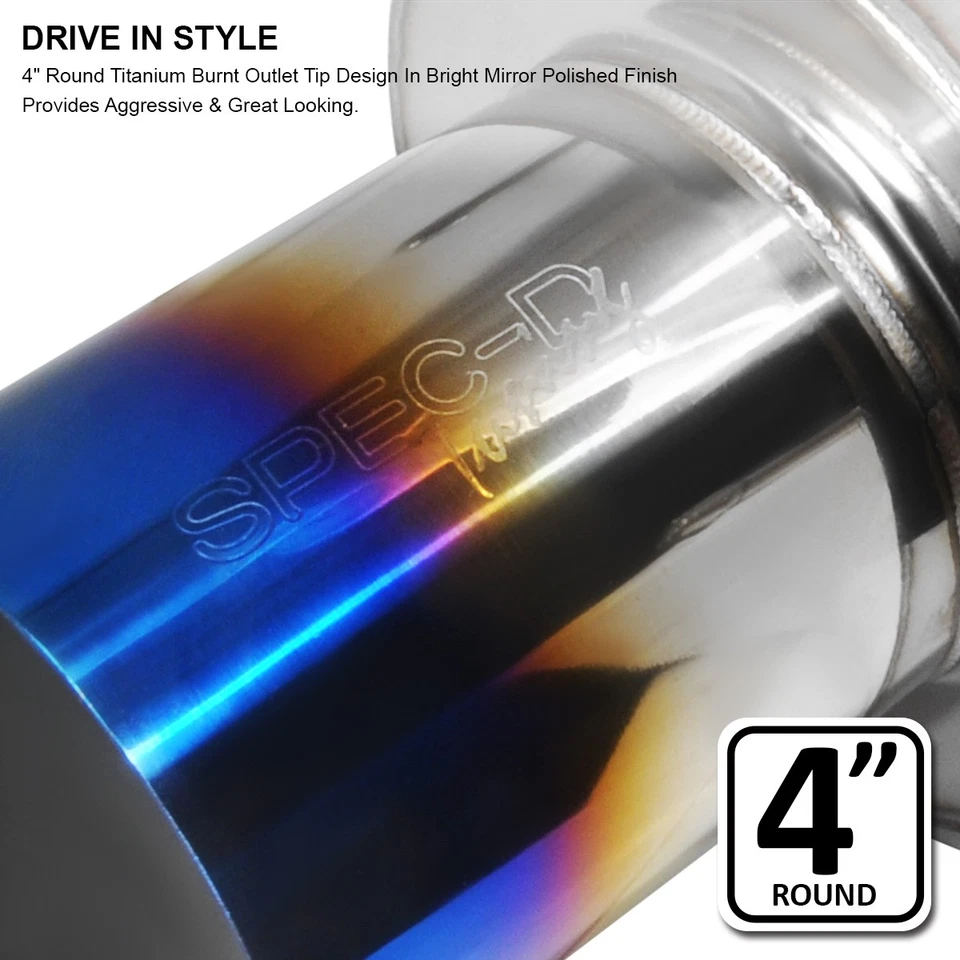 Fits 90-93 Honda Accord Muffler Exhaust Catback System w/ 4" Burnt Tip 1990-1993 Foto 3 de 4