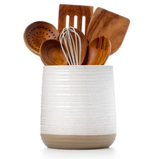6.8" Large Ceramic Kitchen Utensil Holder - Utensil Holder for Kitchen Counter 