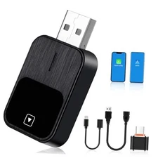 Wireless CarPlay Adapter, 2-in-1 Wireless CarPlay & Android Auto Adapter, Plug 