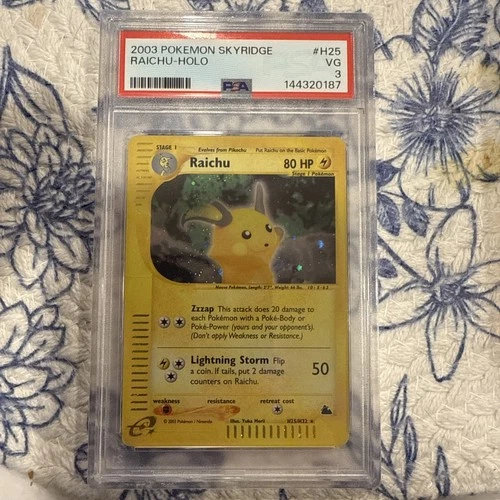 2003 Pokémon TCG Raichu Sky ridge Holo H25/h32 Psa 3