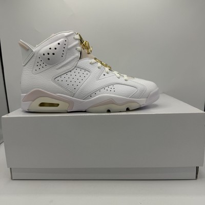 Nike Air Jordan 6 Retro DH9696-100 Women’s 11.5 Men’s 10 NIKE AIR JORDAN 6 RETRO WHITE/METALLIC GOLD SZ WOMEN 11.5  main image 4