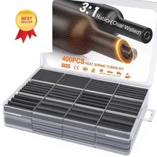 Eventronic 400 Pcs Heat Shrink Tubing Kit-3:1 Ratio Adhesive 3:1, Black 