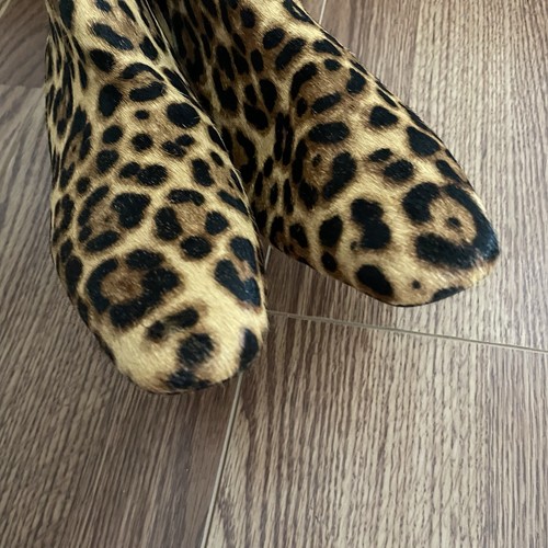 Ann Taylor Women 8.5M Animal Print Haircalf Leather Skinny Heel Bootie NWOB - Picture 6 of 13