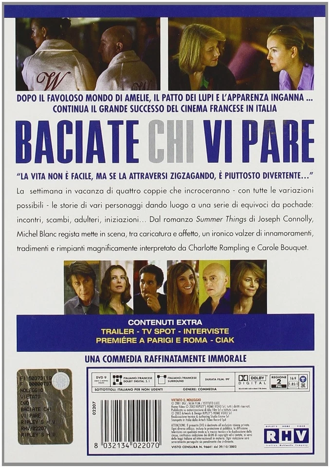 Baciate Chi Vi Pare (DVD) carole bouquet michel blanc (UK IMPORT) - Image 2 of 2