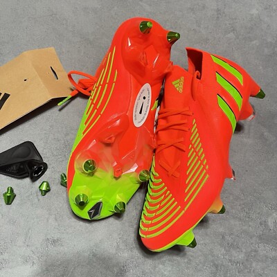 Adidas Predator Edge.1 SG Soccer Cleats Red Orange GW1010 Mens 4.5 / Women 5.5