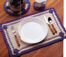 COUNTRY Place Mat Set/Decor/Crochet Pattern INSTRUCTIONS ONLY