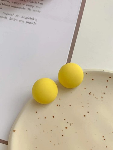 ROUND button style stud earrings multicolour option Pierced stainless steel post - Picture 4 of 57
