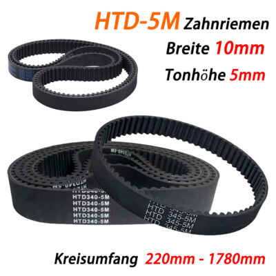 HTD-5M Gummi Zahnriemen Geschlossene Schleife, 10mm Breite für CNC, 3D Drucker