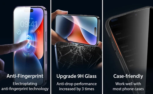 For iPhone 16Pro/16 Pro Max Privacy 9H Glass Screen Protector w/Install Tool AU - Picture 8 of 22