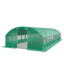 TOOLPORT Polytunnel Greenhouse Grow Tunnel 4x10m - PE Cover 180g/m² transparent