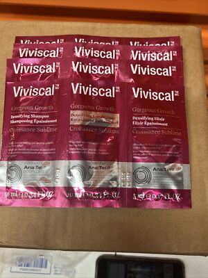 Lot Of 4 Vivíscal Gorgeous Growth Shampoo, Conditioner & Elixir SAMPLE  Packs.