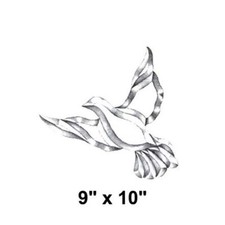 9"x10" GST Clear Glass Flying Dove Bevel Cluster GST8