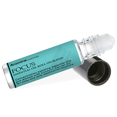 Aromine Focus Essential Oil Roll On, Pre-Diluted 10ml