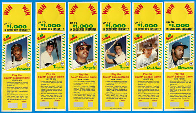 1982 Squirt Complete Panel Set (ex-mt) Brett - Rose - Schmidt - Trammell -Seaver