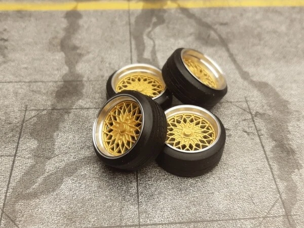 SD MODELCARTUNING SD Felgen 15 Zoll "ALU" Glowstar gold 30mm 1:18 Modellauto Tuning