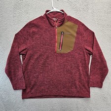 Eddie Bauer Sweater Pullover Mens Size XL Red Long Sleeve 1/4 Zip Outdoor Shirt