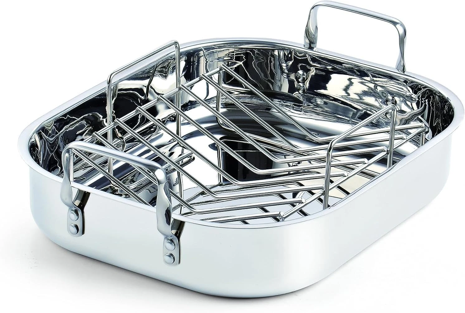 Premium 14x12 Inch Stainless Steel Roaster with Rack for Perfect Roasting