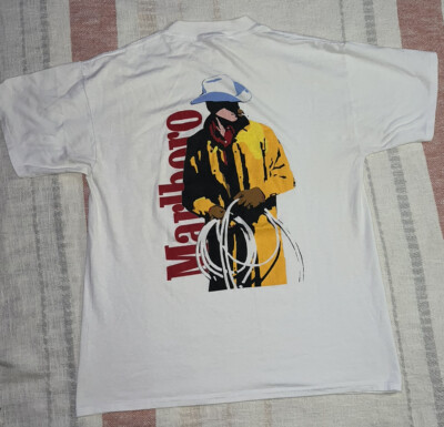 VINTAGE Marlboro Man Cowboy Shirt XL Cigarettes Western Mens