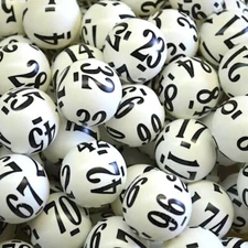 Professional Raffle Ball Set- Ping Pong Size- 1-250 Black Numbered Balls