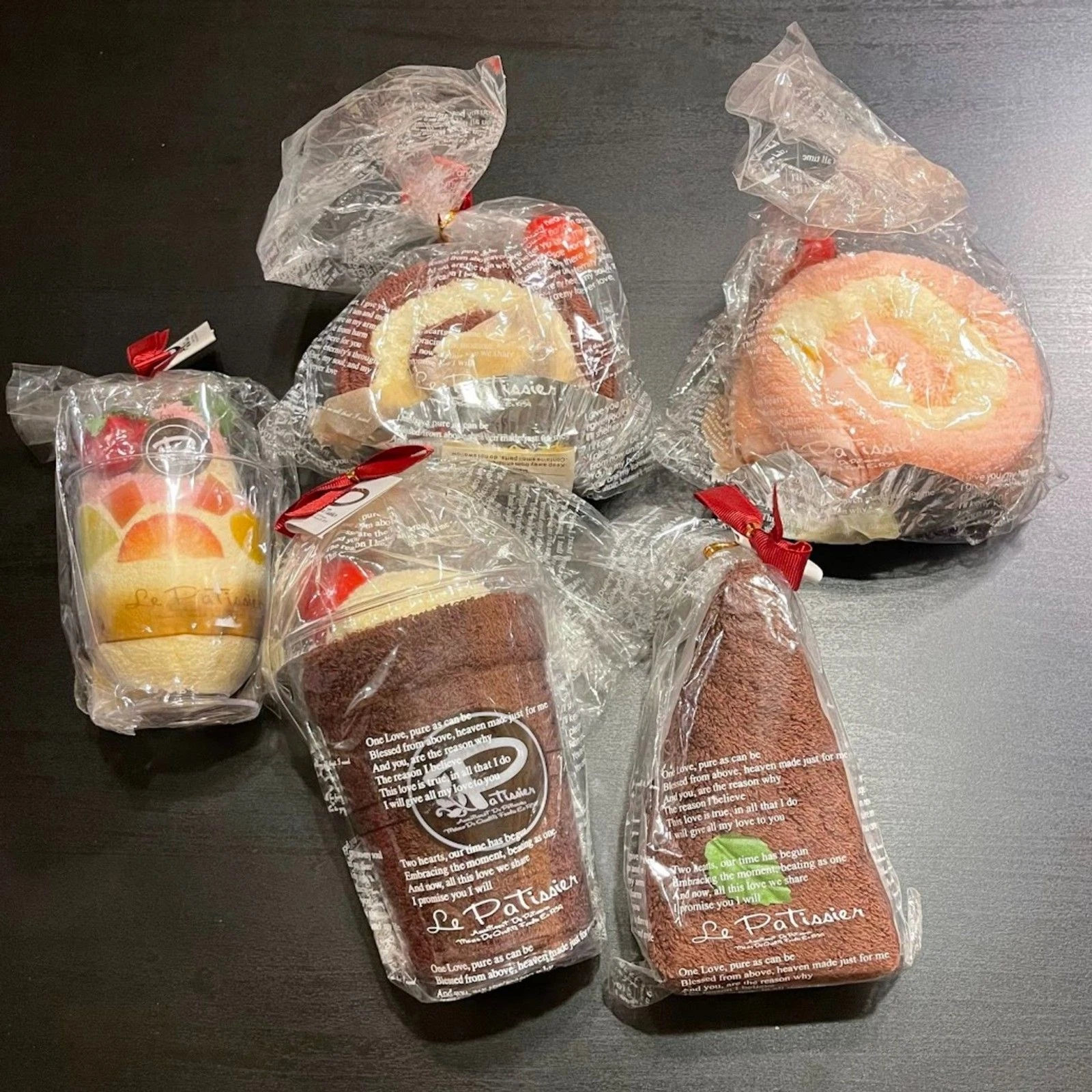Lot of 5 Le Patissier Dessert Themed Cotton Towels Sundae Cake Roll NIP