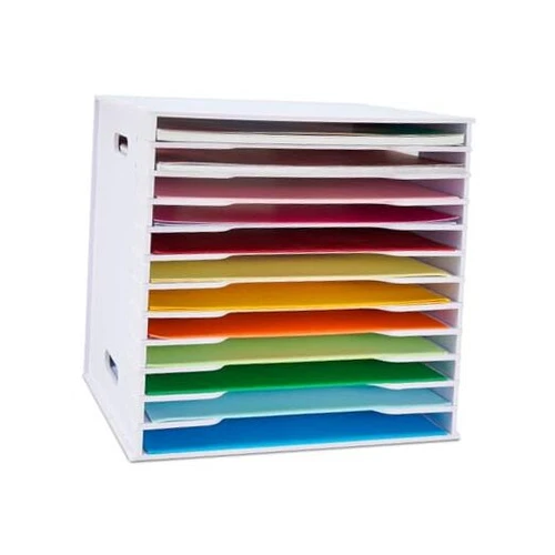 Scrapbook Paper Organizer for 12 Slots-Standard Size-for IKEA KALLAX White - Picture 1 of 7