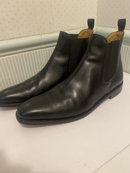 Men Loding Chelsea Boots Black Leather 45