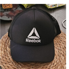 Reebok Black Trucker Hat Mesh Back Adjustable...
