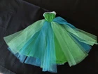 Vintage Barbie 1963 "Senior  Prom" Dress #951 Green Satin & Green & Blue Tulle