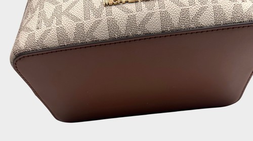 Michael Kors kleine Bucket Bag mit Kordelzug Vanille/Braun Canvas Leder Logo - Bild 11 von 15