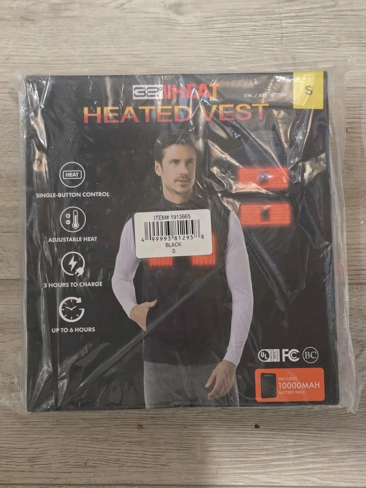 32 Degrees Rechargeable Heated Vest Black Small NEW image 1