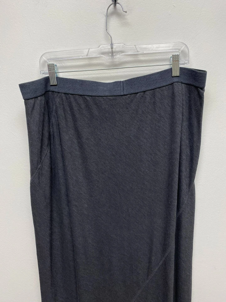 Maxi Falda XL Eileen Fisher Mujer Gris Cáñamo Algodón Orgánico Cintura Elástica Foto 4 de 4