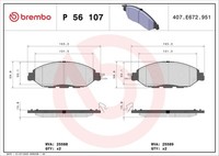 Brembo P 56 107 Bremsbelagsatz, Scheibenbremse For Infiniti Nissan Nissan (Dfac)
