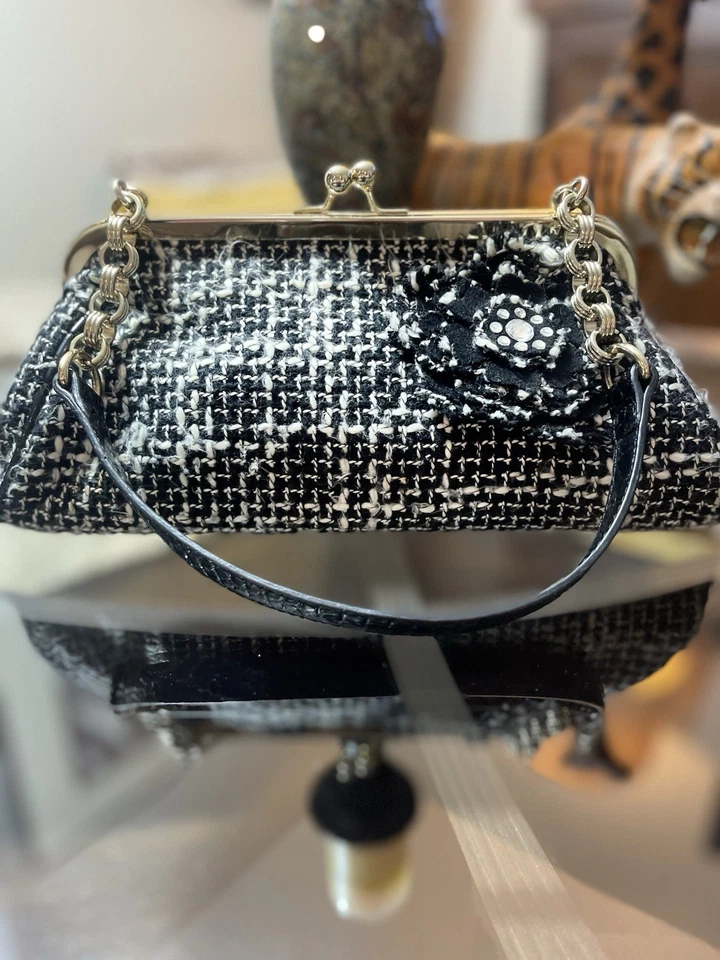 Liz Claiborne White Black Plaid, Classy Vintage Y2K Chanel Vibes Clueless NWT - Image 2 of 4