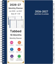 2026-2027 Monthly Planner, 18 Monthly Calendar Planner, January 2026 - June 2027