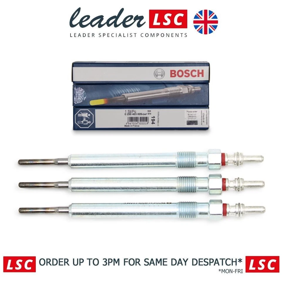 03L963319 Bosch 3x Glow Plugs Audi A1 A3 A4 A5 A6 Q2 Q3 Q5 TT New Genuine - Image 3 of 4