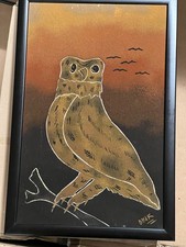 QUADRO DIPINTO SU TELA TECNICA SABBIA SU TELA CORNICE LEGNO