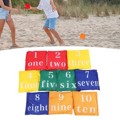 10x Sitzsäcke, Kinderspielzeug Handwurfspiel Karneval Spielzeug, Kinder werfen Cornhole