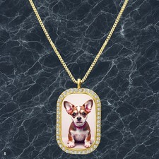 Stunning Cute Dog Puppy Pendant Necklace Image Design Sleek Gold Tone Cool