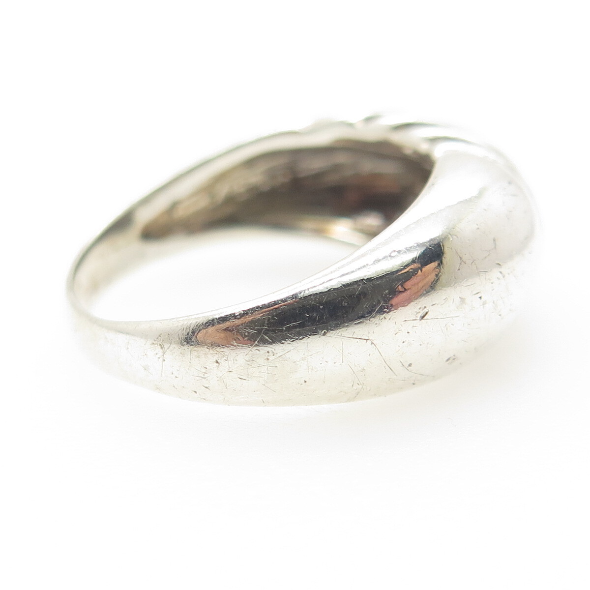 925 Sterling Silver Vintage Modernist Twisted Rope Ring Size
