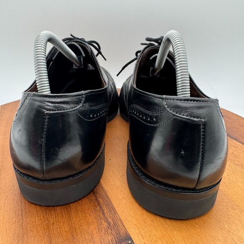Allen Edmonds Chester Shoes Mens 12 Black Leather Wingtip Brogue Oxford Dress - Picture 5 of 12