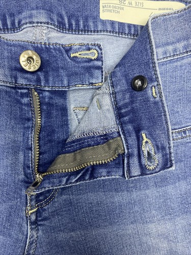 DIESEL Jean Shorts W28 Blue Super Slim Jegging Low Waist Stretch Livier Ankle - Picture 3 of 20