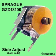12~180 pF Variable Trimmer Capacitor - Genuine SPRAGUE # GZD18100 - SIDE Adjust