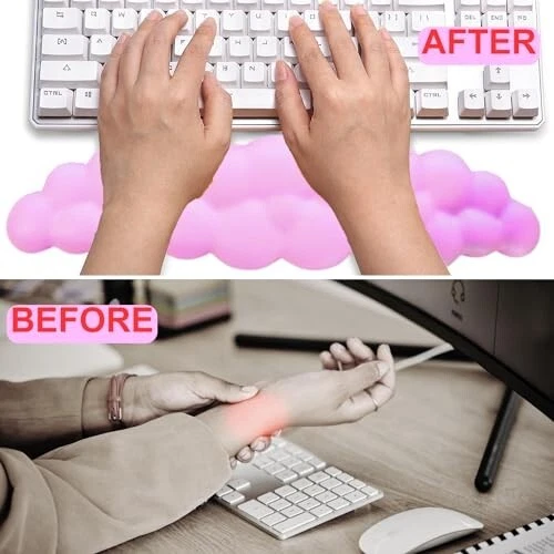 Cloud Wrist Rest Set with Mouse Mat & Cup Coaster (  PINK  ) 3 Pcs by HTT Global - Image 2 of 4