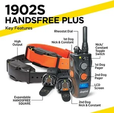  Dogtra 1902S HANDSFREE PLUS E-Collar Remote 2-Dog Trainer Expandable 3/4 Mile