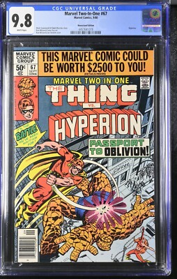 Marvel Two-In-One #67 CGC 9.8 NEWSSTAND (Marvel 1980) The Thing Hyperion app