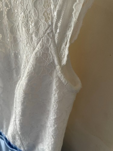 Mädchen Konfirmation Kommunion festliches Kleid v. Jake´s Größe 34 weiß/hellblau - Bild 10 von 12