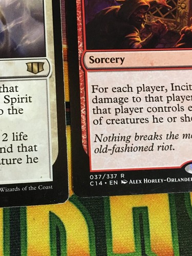 C5334 MAGIC MTG COMMANDER 2014 BENEVOLENT OFFERING INCITE REBELLION MP RARE - Picture 6 of 22